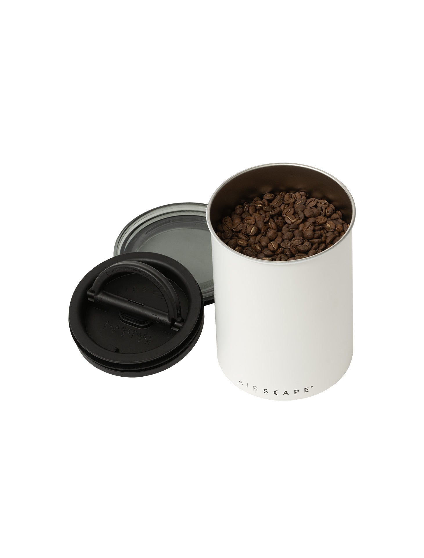 Airscape Edelstahl Aromabehälter 500g weiß matt