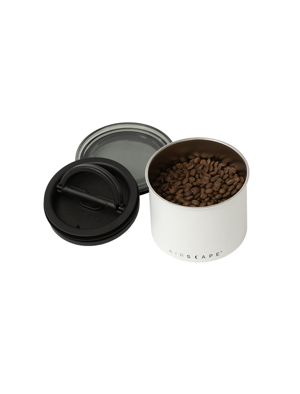Airscape Edelstahl Aromabehälter 250g weiß matt