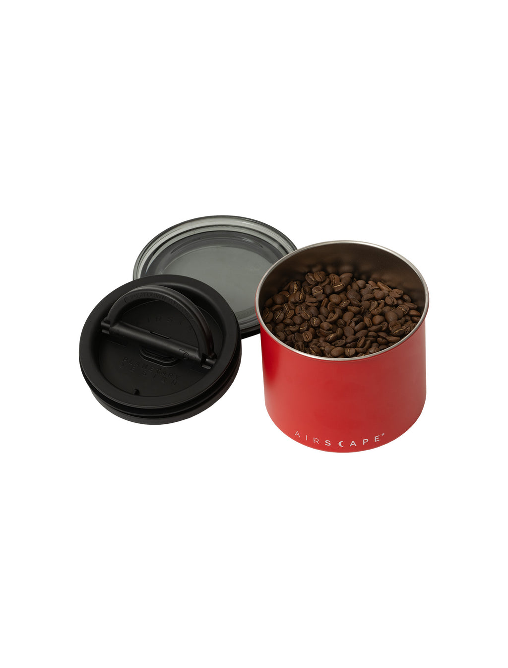 Airscape Stainless Steel Coffee Canister 250g Matte Red