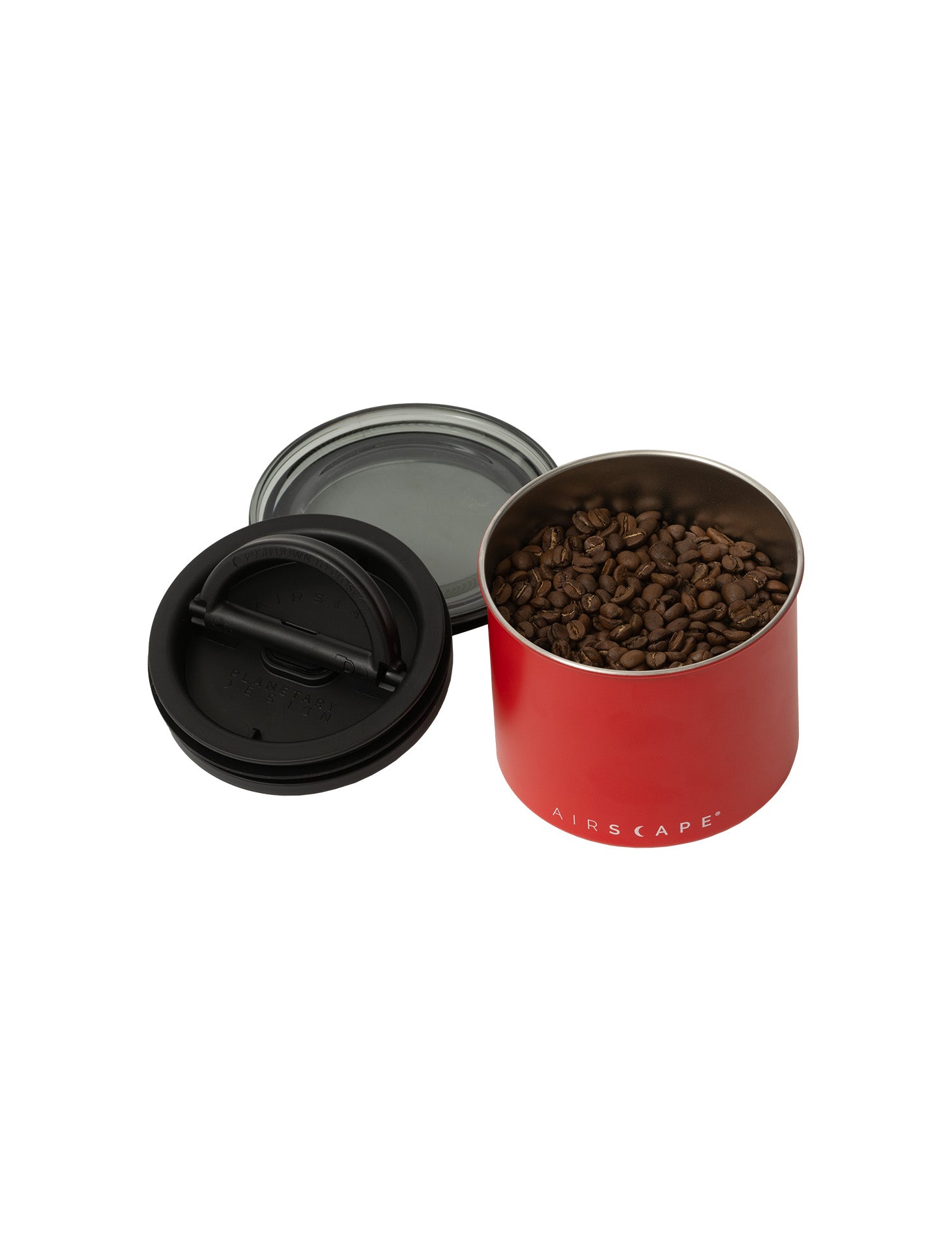 Airscape Edelstahl Aromabehälter 250g rot matt