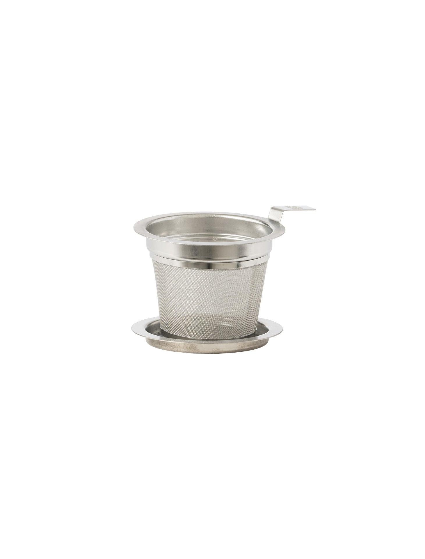 Tea strainer with tray/lid stainless steel size L ø 8x7 cm