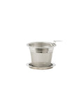 Tea strainer with tray/lid stainless steel size L ø 8x7 cm