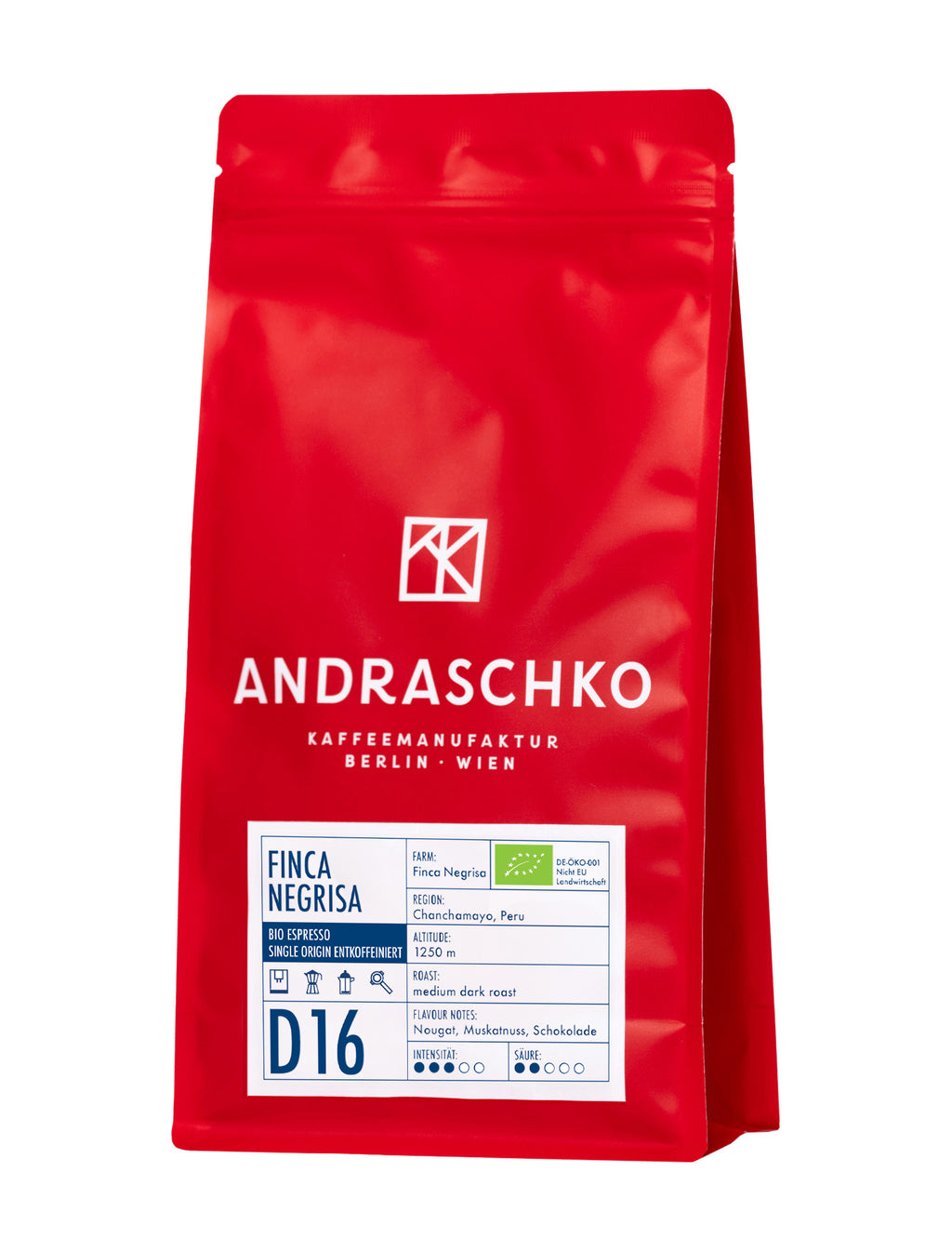 Peru Finca Negrisa Bio Single Origin Espresso entkoffeiniert - DE-ÖKO-001