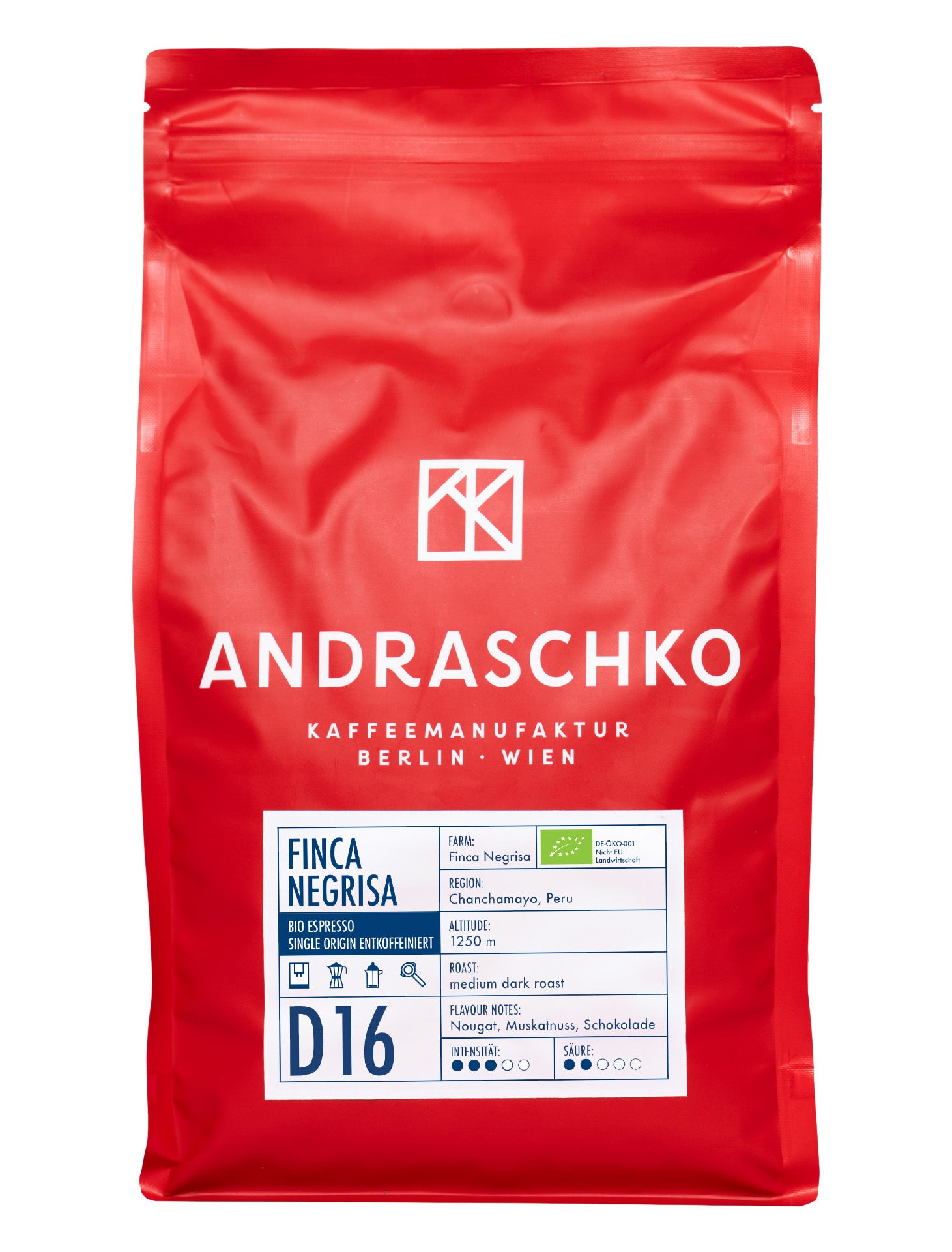 Peru Finca Negrisa Organic Single Origin Decaffeinated Espresso - DE-ÖKO-001