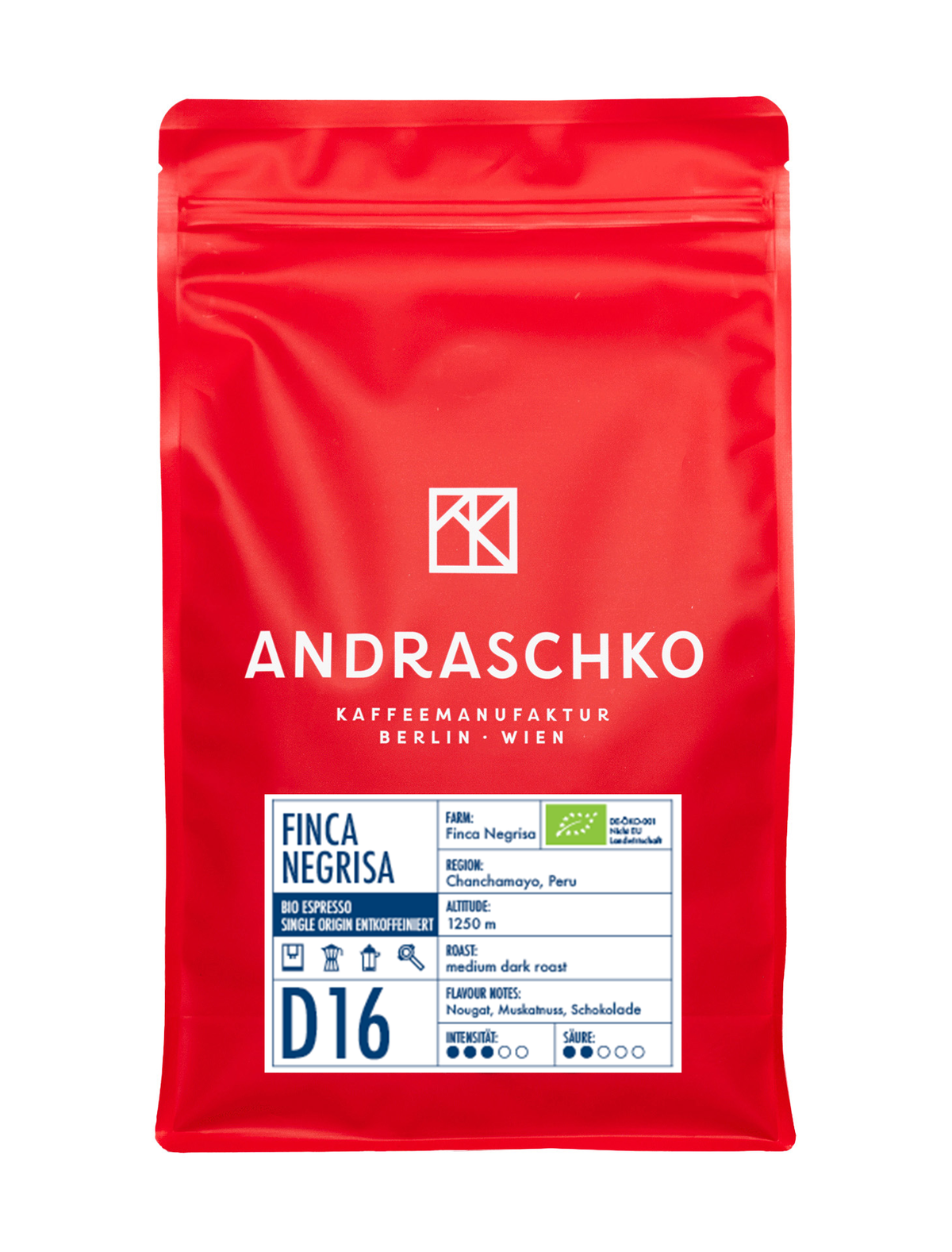 Peru Finca Negrisa Organic Single Origin Decaffeinated Espresso - DE-ÖKO-001