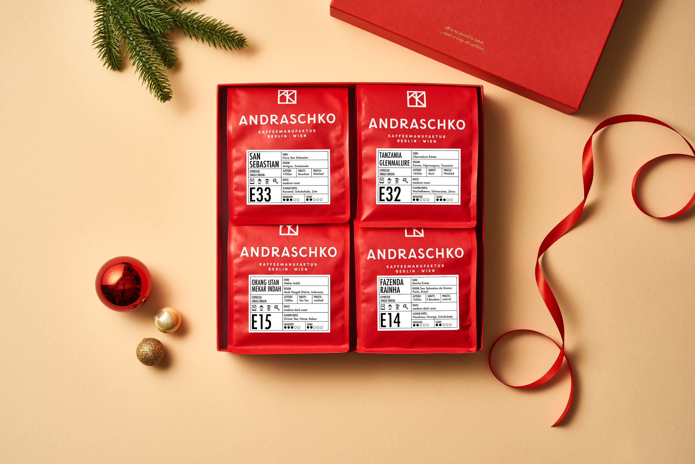 Geschenkset Single Origin Espresso  4x250g